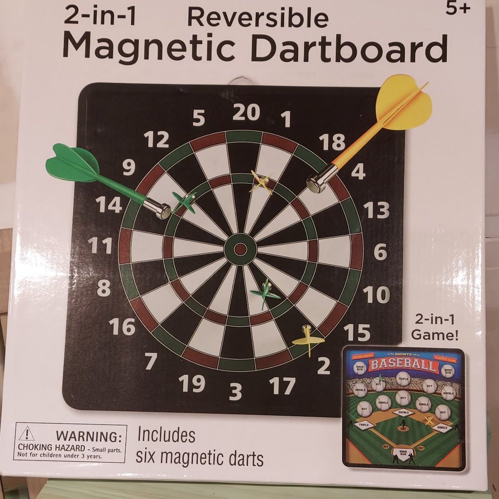 2-in-1 Reversible Magnetic Dartboard